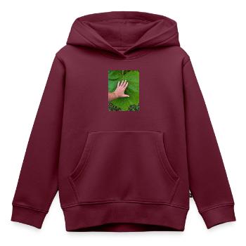 Die Hand am Leben - Kinder Premium Organic Hoodie - Burgunderrot - Vorne - AI Model Kid Female (0cm)