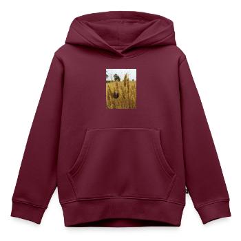 Schnecke auf Weizen - Kinder Premium Organic Hoodie - Burgunderrot - Vorne - AI Model Kid Female (0cm)
