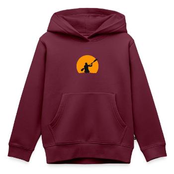 Paddeln - Kinder Premium Organic Hoodie - Burgunderrot - Vorne - AI Model Kid Female (0cm)
