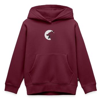 grauer Wolf - Kinder Premium Organic Hoodie - Burgunderrot - Vorne - AI Model Kid Female (0cm)