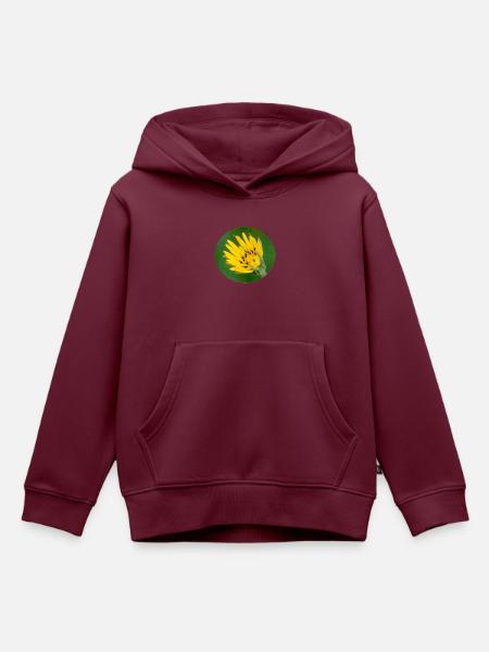 Blume - Kinder Premium Organic Hoodie - Burgunderrot