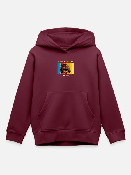 Fast Motors - Kinder Premium Organic Hoodie - Burgunderrot