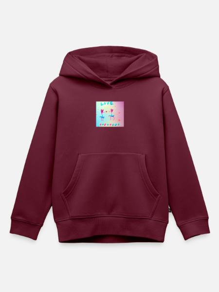 Autistic Art – Liebe - Kinder Premium Organic Hoodie - Burgunderrot