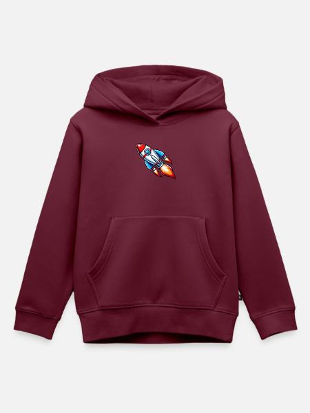 rakete - Kinder Premium Organic Hoodie - Burgunderrot