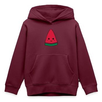 Melone - Kinder Premium Organic Hoodie - Burgunderrot - Vorne - AI Model Kid Female (0cm)