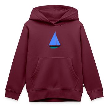 Segelboot - Kinder Premium Organic Hoodie - Burgunderrot - Vorne - AI Model Kid Female (0cm)