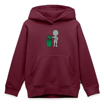 Mülleimer mann 3c - Kinder Premium Organic Hoodie - Burgunderrot - Vorne - AI Model Kid Female (0cm)