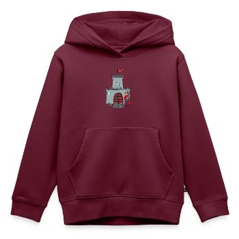 Ritter und Burg - Kinder Premium Organic Hoodie - Burgunderrot - Vorne - AI Model Kid Female (0cm)