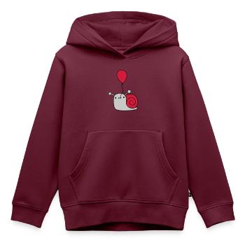 Niedliche Luftballon Schnecke - Kinder Premium Organic Hoodie - Burgunderrot - Vorne - AI Model Kid Female (0cm)