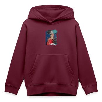 happy picture spread - Kinder Premium Organic Hoodie - Burgunderrot - Vorne - AI Model Kid Female (0cm)