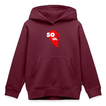 Soul Mate - Kinder Premium Organic Hoodie - Burgunderrot - Vorne - AI Model Kid Female (0cm)