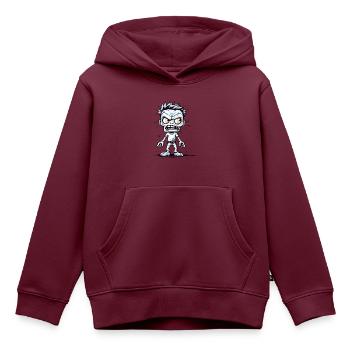 Zombie Elegance: Purer Apokalypse-Einblick! - Kinder Premium Organic Hoodie - Burgunderrot - Vorne - AI Model Kid Female (0cm)