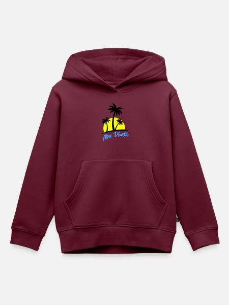 abu dhabi - Kinder Premium Organic Hoodie - Burgunderrot
