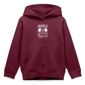 Perser Katze Katzendame Chefin - Kinder Premium Organic Hoodie - Burgunderrot - Vorne - AI Model Kid Female (0cm)