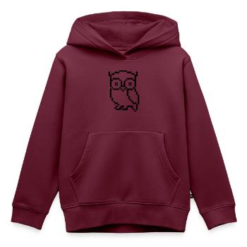 eule pixel - Kinder Premium Organic Hoodie - Burgunderrot - Vorne - AI Model Kid Female (0cm)