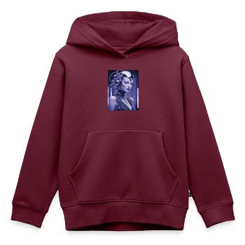 CYBORG DIVAMANIA - Kinder Premium Organic Hoodie - Burgunderrot - Vorne - AI Model Kid Female (0cm)