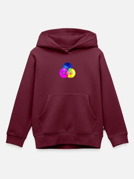 Bunte CDs (Dreieck) - Kinder Premium Organic Hoodie - Burgunderrot