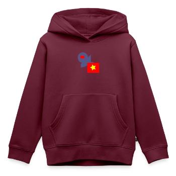 Objekte - Kinder Premium Organic Hoodie - Burgunderrot - Vorne - AI Model Kid Female (0cm)