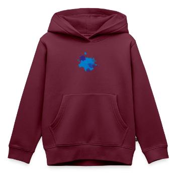 Farbklecks Blau - Kinder Premium Organic Hoodie - Burgunderrot - Vorne - AI Model Kid Female (0cm)