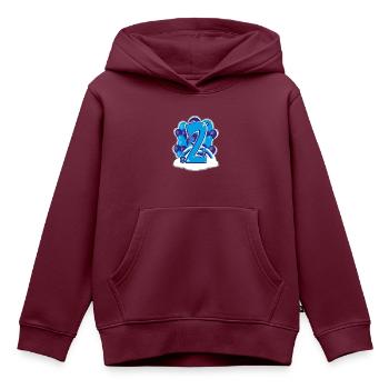 Zweiter Geburtstag mit Regenbogen. - Kinder Premium Organic Hoodie - Burgunderrot - Vorne - AI Model Kid Female (0cm)