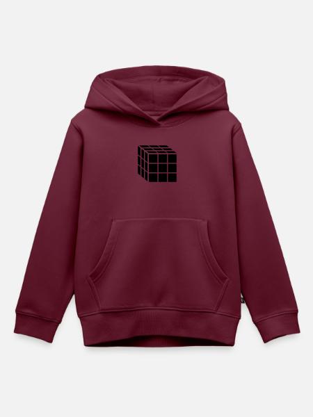 3x3 Block Würfel - Kinder Premium Organic Hoodie - Burgunderrot