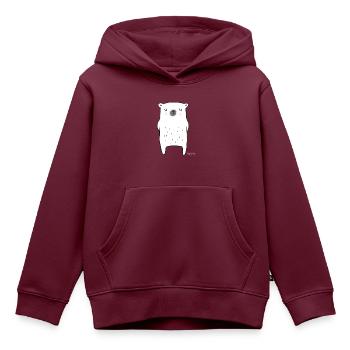 T-Shirt Eisbär - Kinder Premium Organic Hoodie - Burgunderrot - Vorne - AI Model Kid Female (0cm)