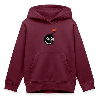 smiley Bombe Bombe Docht 907 - Kinder Premium Organic Hoodie - Burgunderrot - Vorne - AI Model Kid Female (0cm)