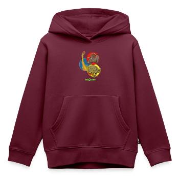 Schleich Dinosaurs Kacheln - Kinder Premium Organic Hoodie - Burgunderrot - Vorne - AI Model Kid Female (0cm)