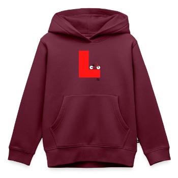 Fahrrad-Lerner-Platte - Kinder Premium Organic Hoodie - Burgunderrot - Vorne - AI Model Kid Female (0cm)