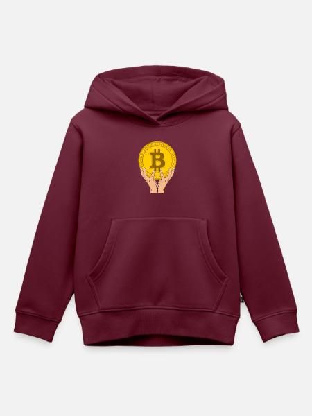Bitcoin - Kinder Premium Organic Hoodie - Burgunderrot