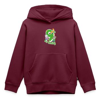 Talking Tom & Friends 9. Geburtstag - Kinder Premium Organic Hoodie - Burgunderrot - Vorne - AI Model Kid Female (0cm)