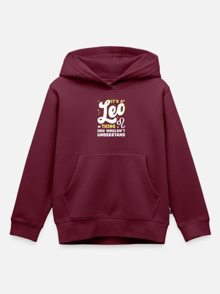 Sternzeichen Löwe - Kinder Premium Organic Hoodie - Burgunderrot