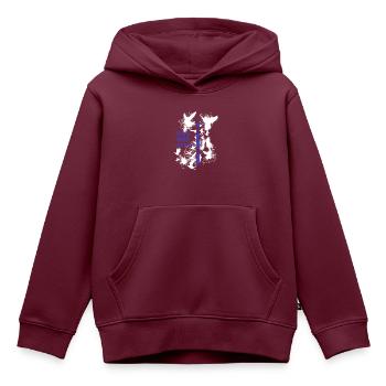 usa,flagge,tauben,friede,amerika,blue line - Kinder Premium Organic Hoodie - Burgunderrot - Vorne - AI Model Kid Female (0cm)