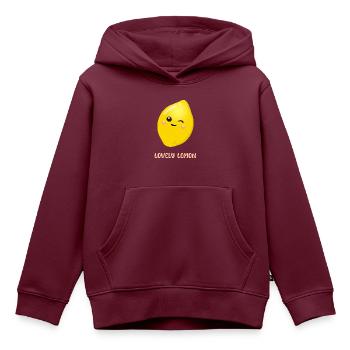 Liebevolle Zitrone - Kinder Premium Organic Hoodie - Burgunderrot - Vorne - AI Model Kid Female (0cm)