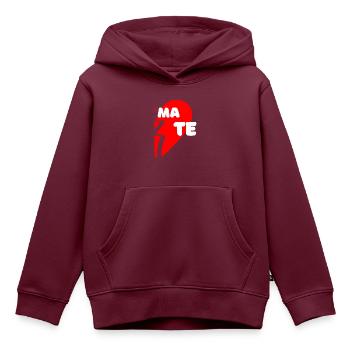 Same Mate - Kinder Premium Organic Hoodie - Burgunderrot - Vorne - AI Model Kid Female (0cm)