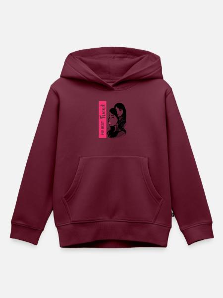 MEINE BESTEN FREUNDE - Kinder Premium Organic Hoodie - Burgunderrot