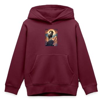 Sternzeichen Steinbock - Kinder Premium Organic Hoodie - Burgunderrot - Vorne - AI Model Kid Female (0cm)