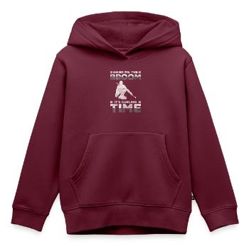 Curling Team Eis Eisbahn - Kinder Premium Organic Hoodie - Burgunderrot - Vorne - AI Model Kid Female (0cm)