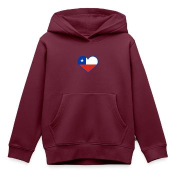 Chile - Kinder Premium Organic Hoodie - Burgunderrot - Vorne - AI Model Kid Female (0cm)