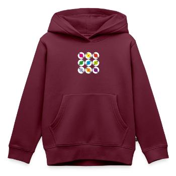 Jukebox Schallplatten - Kinder Premium Organic Hoodie - Burgunderrot - Vorne - AI Model Kid Female (0cm)