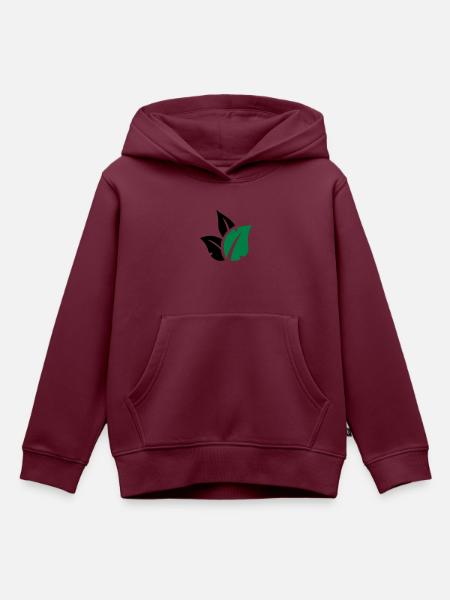 trileaf - Kinder Premium Organic Hoodie - Burgunderrot