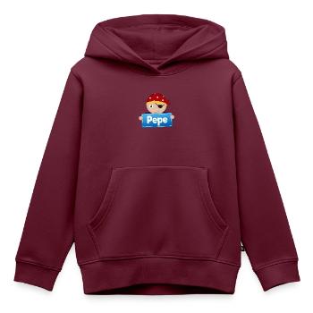 Kleiner Pirat Pepe - Kinder Premium Organic Hoodie - Burgunderrot - Vorne - AI Model Kid Female (0cm)