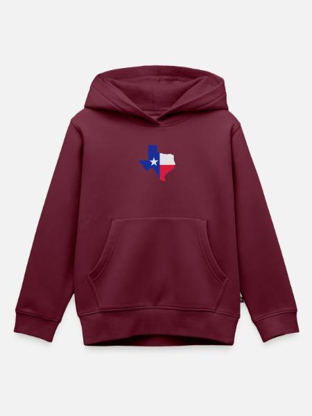 Texas - Kinder Premium Organic Hoodie - Burgunderrot