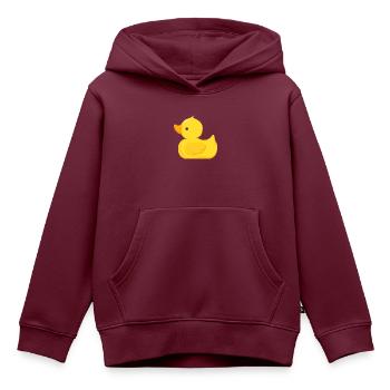Ente - Kinder Premium Organic Hoodie - Burgunderrot - Vorne - AI Model Kid Female (0cm)