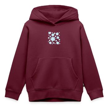 Blumen Hibiskus Blüten Flower - Kinder Premium Organic Hoodie - Burgunderrot - Vorne - AI Model Kid Female (0cm)