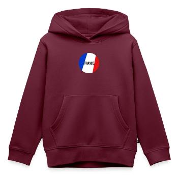 Frankreich Europa Paris Französische Französische Flagge - Kinder Premium Organic Hoodie - Burgunderrot - Vorne - AI Model Kid Female (0cm)
