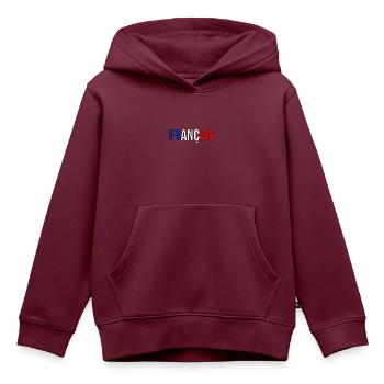 Französisches Flaggenlandland blau weiß rotes Logo - Kinder Premium Organic Hoodie - Burgunderrot - Vorne - AI Model Kid Female (0cm)
