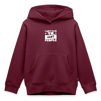 Physio - Kinder Premium Organic Hoodie - Burgunderrot - Vorne - AI Model Kid Female (0cm)