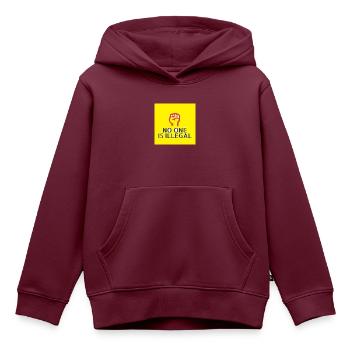 Niemand ist illegal - Kinder Premium Organic Hoodie - Burgunderrot - Vorne - AI Model Kid Female (0cm)