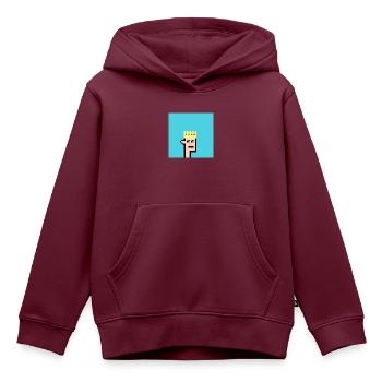 Mr. Noob - Kinder Premium Organic Hoodie - Burgunderrot - Vorne - AI Model Kid Female (0cm)